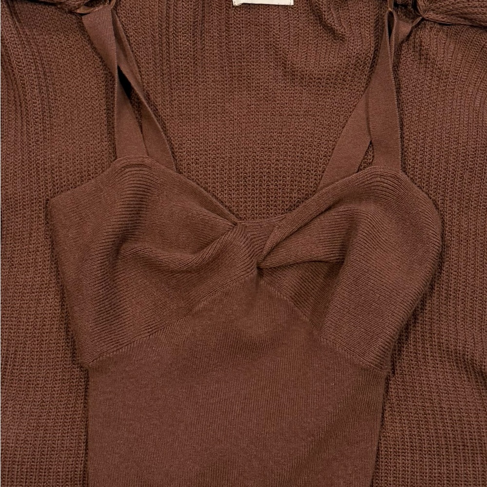 Abercrombie & Fitch Twist Sweater Tank & Cardigan Matching Set Women's Small - Picture 5 of 8